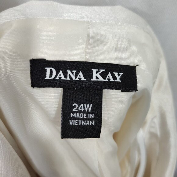 Dana Kay Ivory Blazer Jacket Button Up Women Size 24W Shimmer Special Occasion - Picture 5 of 8